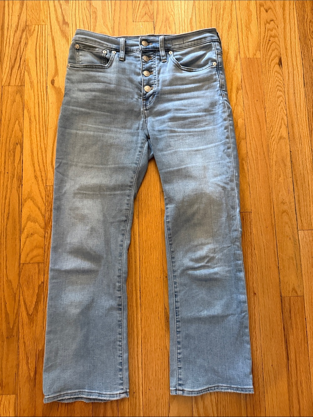 Madewell sz 27 Cali Demi Boot Light Blue Button-Fly Jeans